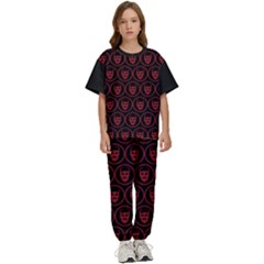 Dark Dominion Print Kids  T-shirt And Pants Sports Set by dflcprintsclothing