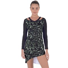 Precision Pursuit: Hunting Motif Camouflage Pattern Asymmetric Cut-out Shift Dress by dflcprintsclothing