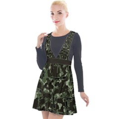 Precision Pursuit: Hunting Motif Camouflage Pattern Plunge Pinafore Velour Dress by dflcprintsclothing