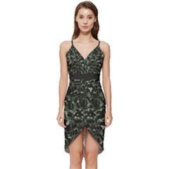 Precision Pursuit: Hunting Motif Camouflage Pattern Wrap Frill Dress by dflcprintsclothing