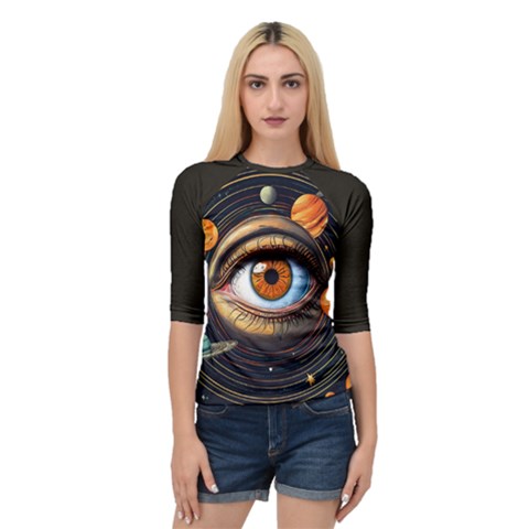 Eye Of The Universe (ai) Quarter Sleeve Raglan T-shirt by dflcprintsclothing