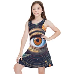 Eye Of The Universe (ai) Kids  Lightweight Sleeveless Dress by dflcprintsclothing