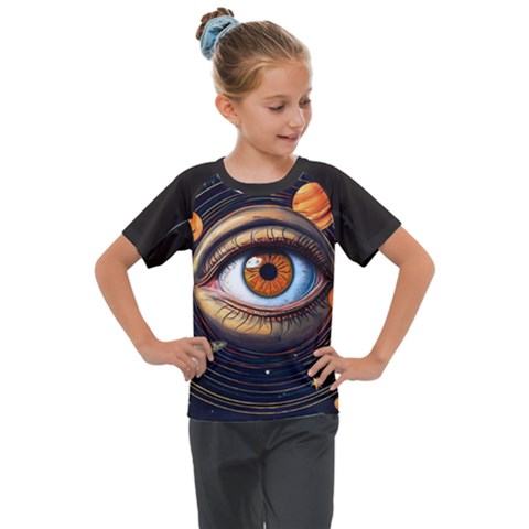 Eye Of The Universe (ai) Kids  Mesh Piece T-shirt by dflcprintsclothing