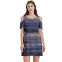 Twilight Serenade Print Women s Cold Shoulder Round Neck Mini Dress View1