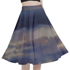 Twilight Serenade Print A-line Full Circle Midi Skirt With Pocket by dflcprintsclothing