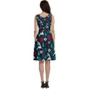 Holiday Season Pattern December Happy Holidays Merry Christmas Winter Family Festive New Year Sleeveless V-Neck Skater Dress with Pockets View4