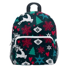 Holiday Season Pattern December Happy Holidays Merry Christmas Winter Family Festive New Year Kids  Age 5-10 Lightweight School Backpack With Side Pockets by Maspions