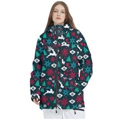 Holiday Season Pattern December Happy Holidays Merry Christmas Winter Family Festive New Year Women s Multi Pockets Zip Ski And Snowboard Waterproof Breathable Jacket by Maspions