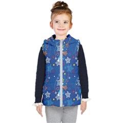 Christmas Stars Pattern Star Kids  Hooded Puffer Vest by Maspions