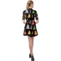 Fun Christmas Trees Adoxali Scandinavian Artistic Background Pattern Belted Shirt Dress View2