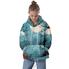 Christmas Frame Border Kids  Oversized Hoodie by Apen