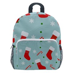 Christmas Pattern Kids  Age 5-10 Lightweight School Backpack With Side Pockets by Apen