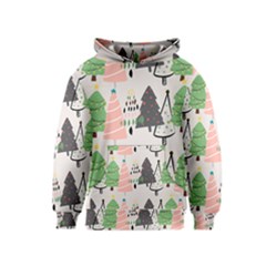 Christmas Trees Icons Kids  Pullover Hoodie by Apen