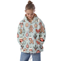 Christmas Cartoon Pattern Kids  Oversized Hoodie by Apen