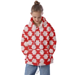 Christmas Snowflakes Background Pattern Kids  Oversized Hoodie by Apen