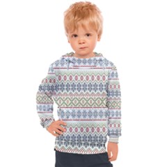 Christmas Star Flower Red Blue Kids  Hooded Pullover by anzea