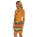 Hamburger Long Sleeve Shirt Collar Bodycon Dress View2