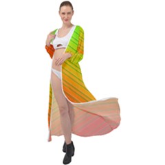 Orange Green Gradient Hunter Maxi Chiffon Beach Wrap by Dutashop