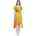 Orange Green Gradient Hunter High Low Boho Dress View1