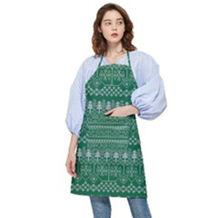 Christmas Knit Digital Pocket Apron by Mariart