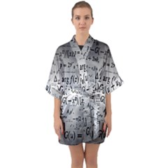 Math Formula Half Sleeve Satin Kimono  by Bedest