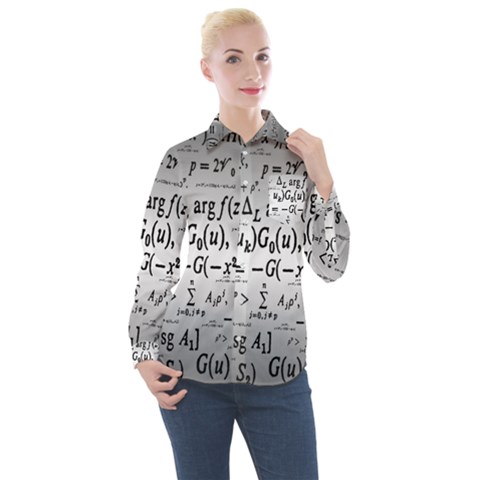 Math Formula Women s Long Sleeve Pocket Shirt by Bedest