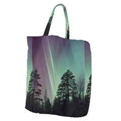 Silhouette Of Aurora Borealis Giant Grocery Tote by Bedest