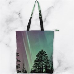 Silhouette Of Aurora Borealis Double Zip Up Tote Bag by Bedest