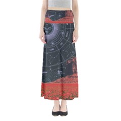 Astrology Surreal Surrealism Trippy Visual Art Full Length Maxi Skirt by Bedest