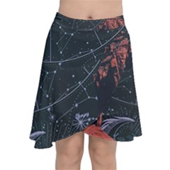 Astrology Surreal Surrealism Trippy Visual Art Chiffon Wrap Front Skirt by Bedest