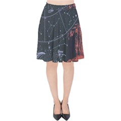 Astrology Surreal Surrealism Trippy Visual Art Velvet High Waist Skirt by Bedest