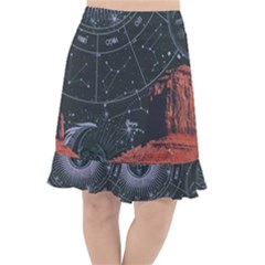 Astrology Surreal Surrealism Trippy Visual Art Fishtail Chiffon Skirt by Bedest