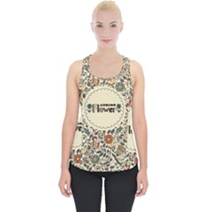 Seamless Pattern With Flower Birds Piece Up Tank Top by Bedest