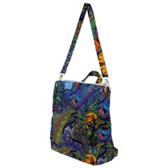 Psychedelic Digital Art Artwork Landscape Colorful Crossbody Backpack by Bedest