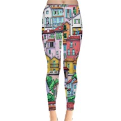 Menton Old Town France Inside Out Leggings by Bedest