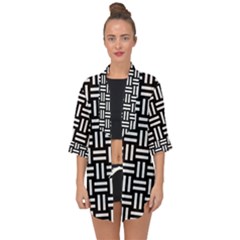 Frets Mosaic Pattern Geometric Open Front Chiffon Kimono by Bedest