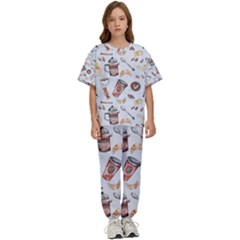 Coffee Mania Caffeine Kids  T-shirt And Pants Sports Set by Bedest