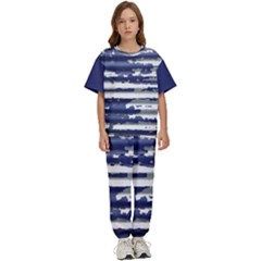 Metallic Rhythm Print Kids  T-shirt And Pants Sports Set by dflcprintsclothing