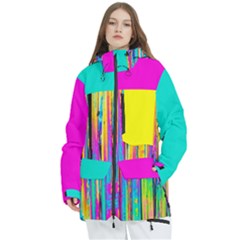 Graffiti Beautiful Abstract Women s Multi Pockets Zip Ski And Snowboard Waterproof Breathable Jacket by Givinglala