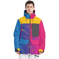 Scratch  Abrasive  Grunge  Colorful Men s Multi Pockets Zip Ski And Snowboard Waterproof Breathable Jacket by Givinglala