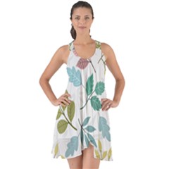 Leaf Seamless Pattern  Show Some Back Chiffon Dress by Safari