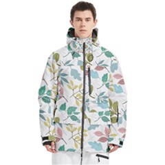 Leaf Seamless Pattern  Men s Multi Pockets Zip Ski And Snowboard Waterproof Breathable Jacket by Safari