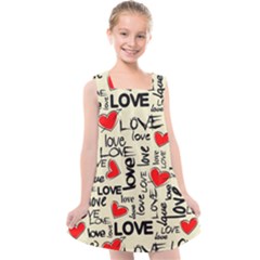 Love Abstract Background Love Textures Kids  Cross Back Dress by kyorashop23