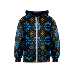 Flower Pattern Flora Floral Seamless Kids  Zipper Hoodie by Salmanaz77