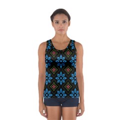 Flower Pattern Flora Floral Seamless Sport Tank Top  by Salmanaz77