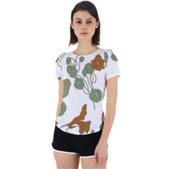 Nasturtium Flowers Plant Leaves Back Cut Out Sport T-shirt by Salmanaz77