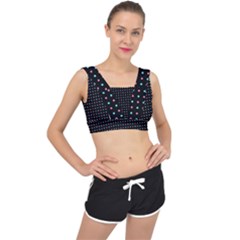 Pattern Dots Wallpaper Seamless V-back Sports Bra by Salmanaz77