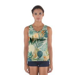 Leaves Pattern Flora Sport Tank Top  by Salmanaz77