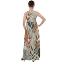 Leaves Pattern Floral Empire Waist Velour Maxi Dress View2