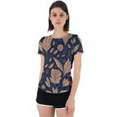 Background Pattern Leaves Texture Back Cut Out Sport T-shirt by Salmanaz77